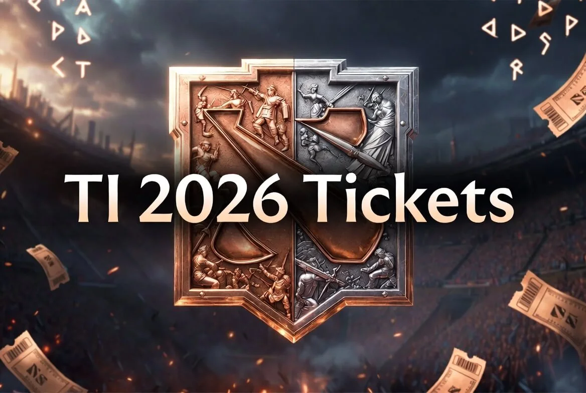 The international 2026 tickets graphic for the Shanghai arena Dota 2 finals